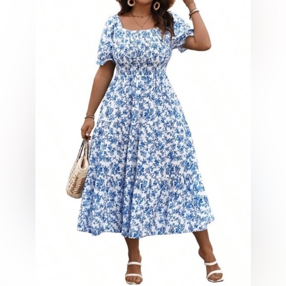 Amazon Dresses & Skirts - Blue Floral Dress